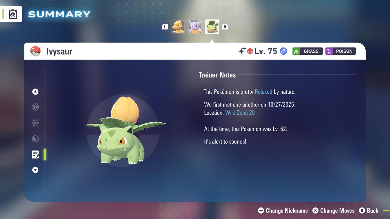 Shiny Alpha Ivysaur Pokémon Legends ZA 6IV Competitive Battle Ready - Pokémon Legends: Z-A digital Pokémon trade image 4