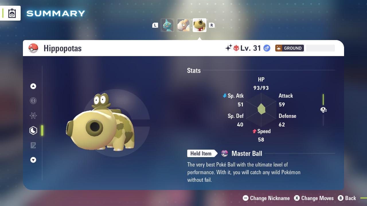 Shiny Alpha Hippopotas Pokémon Legends ZA 6IV Competitive Battle Ready - Pokémon Legends: Z-A digital Pokémon trade by