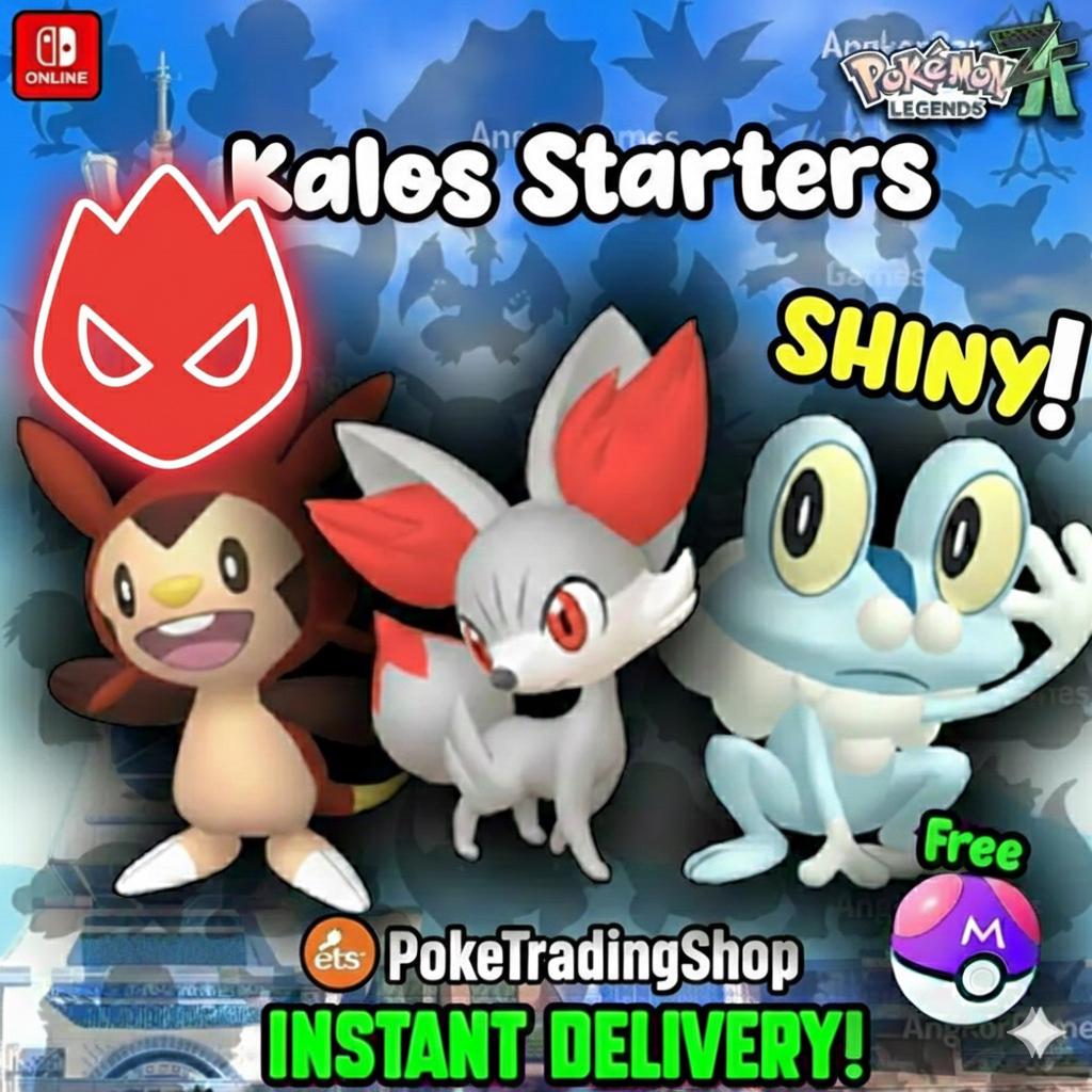 Pokemon ZA Alpha Starter Bundle Shiny 6IV 6IV Competitive Battle Ready - Pokémon Legends: Z-A digital Pokémon trade by