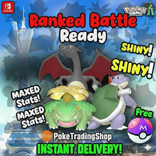 Pokemon Za Final STARTER Pack KANTO Shiny 6IV Pokémon Legends ZA 6IV Competitive - Pokémon Legends: Z-A digital Pokémon trade