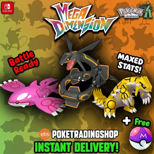 Pokemon ZA Shiny Weather Legendary Trio Shiny Rayquaza Kyogre Groudon Custom Battle Ready