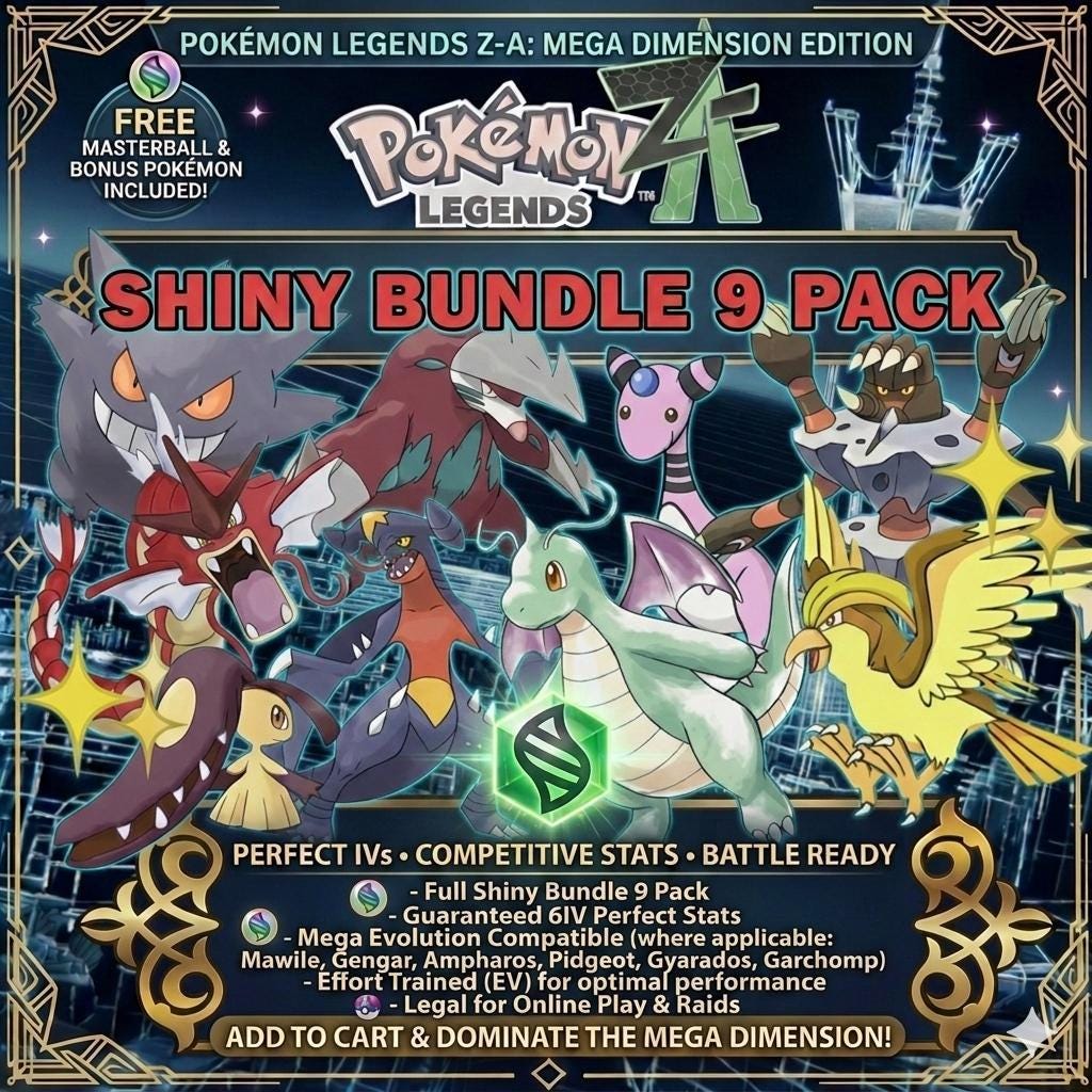 Pokemon ZA ALPHA Competitive Bundle Pack Shiny 6IV Competitive Set Battle Ready Ev - Pokémon Digital Trade digital Pokémon