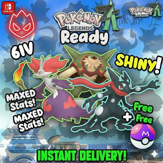 Pokemon Za ALPHA Final Starter Pack KALOS Shiny 6IV Pokémon Legends ZA 6IV - Pokémon Legends: Z-A digital Pokémon trade by