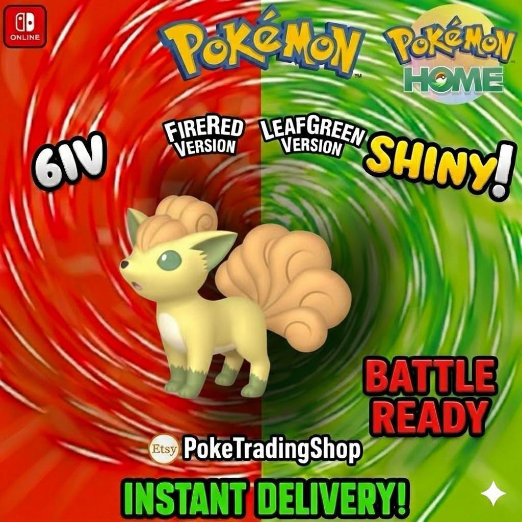 SHINY VULPIX Pokémon FireRed LeafGreen 6IV Competitive Battle Ready - Pokémon HOME digital Pokémon trade by PokeTradingShop