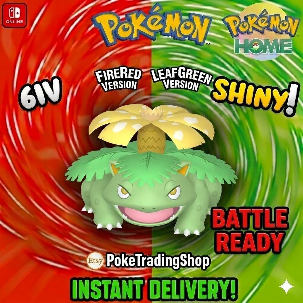 SHINY VENUSAUR Pokémon FireRed LeafGreen 6IV Competitive Battle Ready - Pokémon HOME digital Pokémon trade by PokeTradingShop