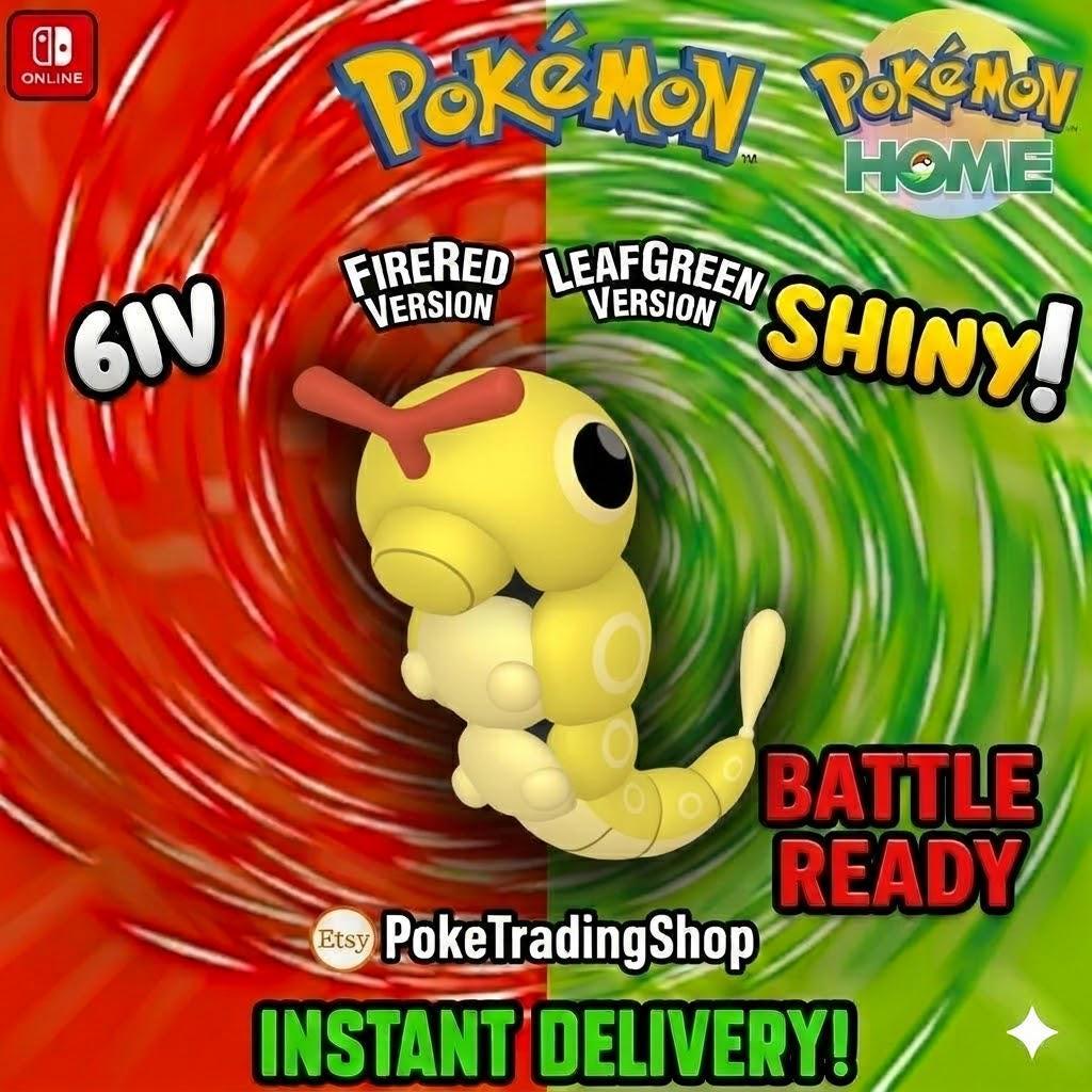 SHINY CATERPIE Pokémon FireRed LeafGreen 6IV Competitive Battle Ready - Pokémon HOME digital Pokémon trade by PokeTradingShop