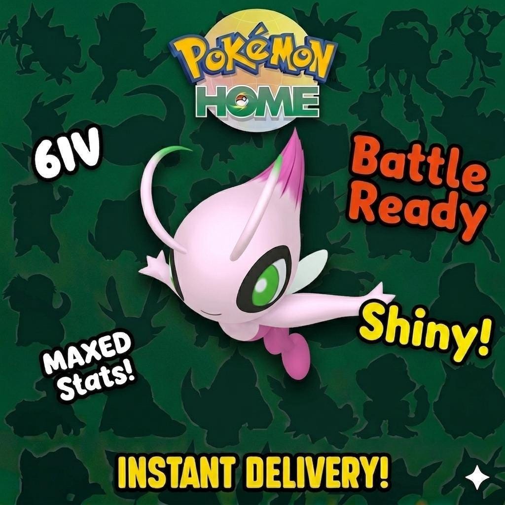 Shiny CELEBI Pokémon HOME 6IV Competitive Battle Ready - Pokémon HOME digital Pokémon trade by PokeTradingShop