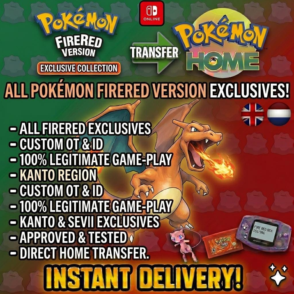 Pokémon FIRERED LEAFGREEN Authentic EXCLUSIVES Shiny FireRed All Exclusives Mega Bundle Pack