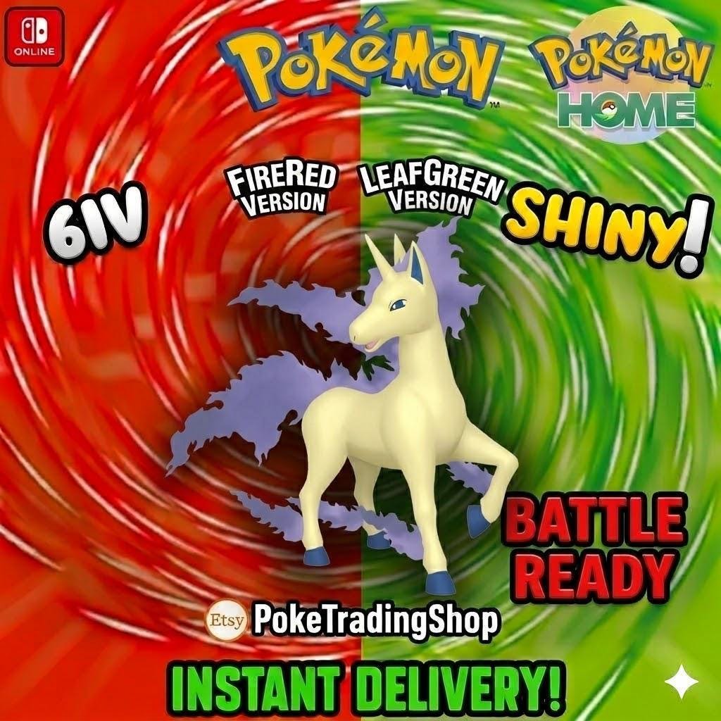 SHINY RAPIDASH Pokémon FireRed LeafGreen 6IV Competitive Battle Ready - Pokémon HOME digital Pokémon trade by PokeTradingShop