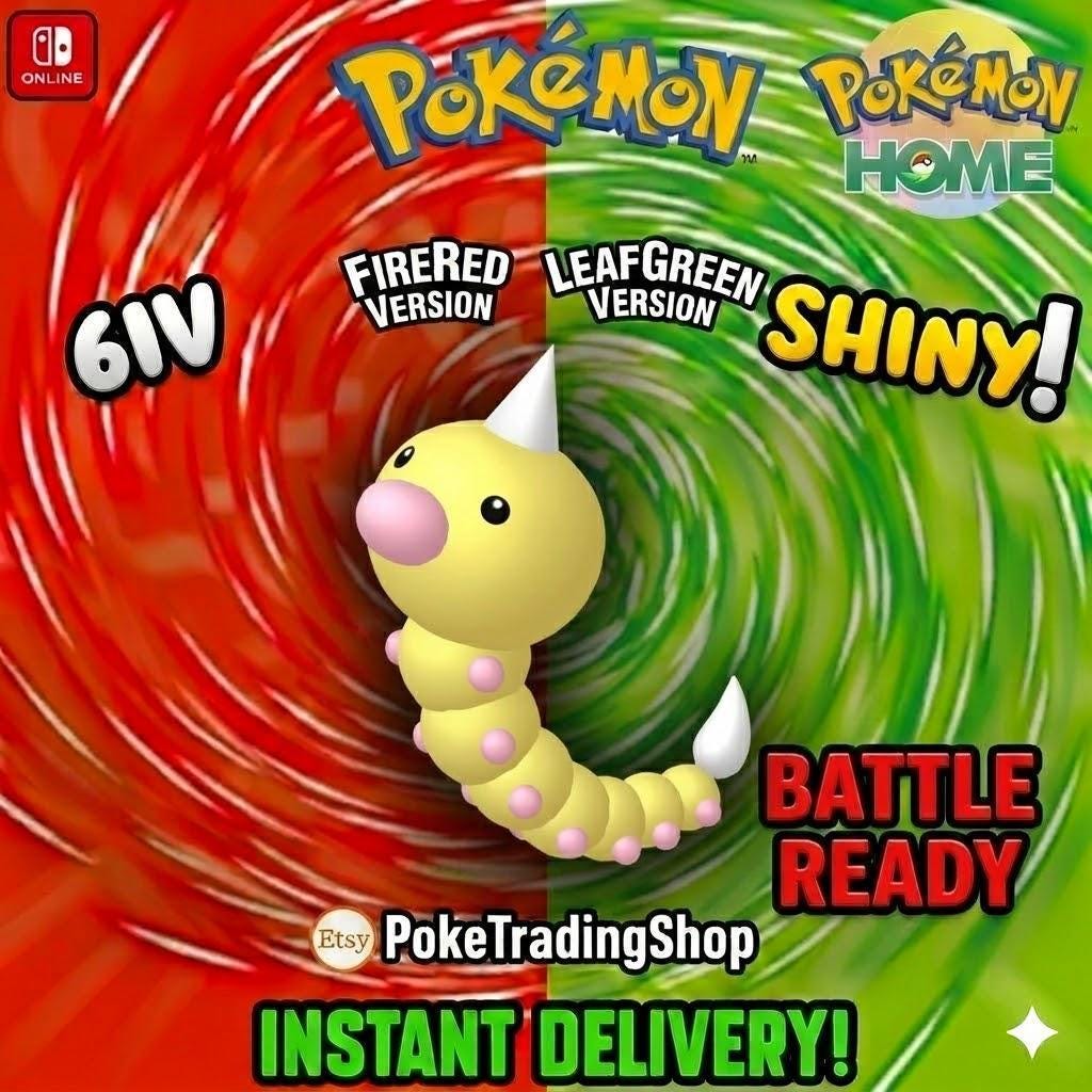SHINY WEEDLE Pokémon FireRed LeafGreen 6IV Competitive Battle Ready - Pokémon HOME digital Pokémon trade by PokeTradingShop
