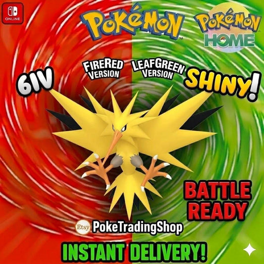 SHINY ZAPDOS Pokémon FireRed LeafGreen 6IV Competitive Battle Ready