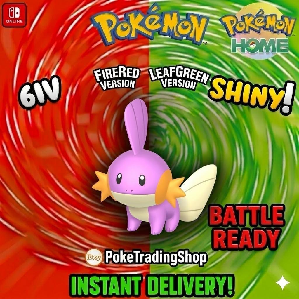 SHINY MUDKIP Pokémon FireRed LeafGreen 6IV Competitive Battle Ready - Pokémon HOME digital Pokémon trade by PokeTradingShop