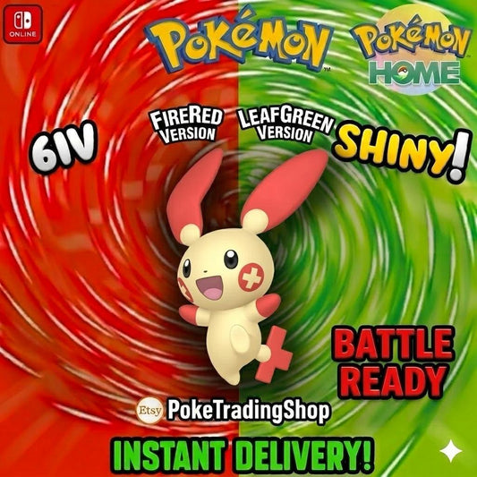 SHINY PLUSLE Pokémon FireRed LeafGreen 6IV Competitive Battle Ready - Pokémon HOME digital Pokémon trade by PokeTradingShop