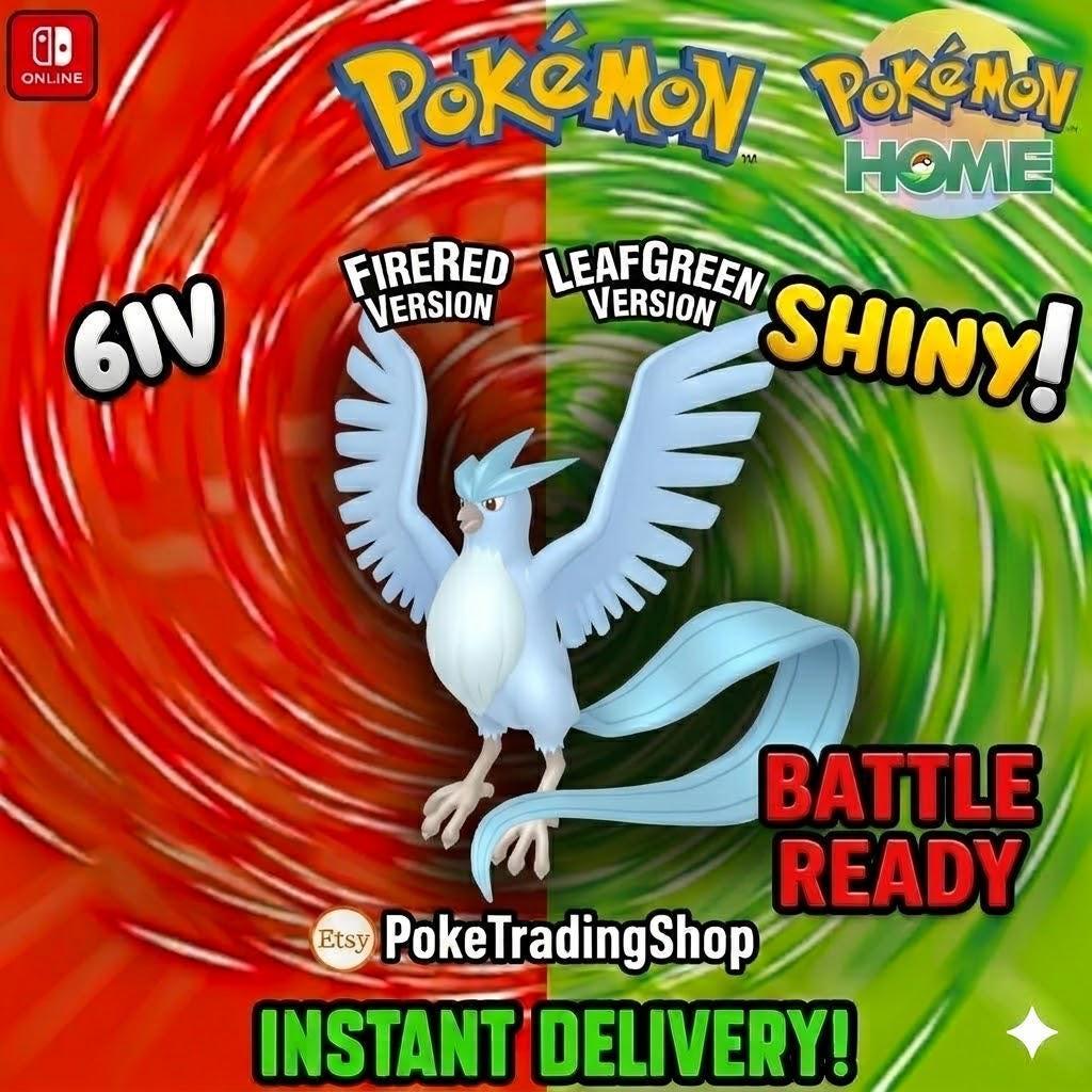 SHINY ARTICUNO Pokémon FireRed LeafGreen 6IV Competitive Battle Ready - Pokémon HOME digital Pokémon trade by PokeTradingShop