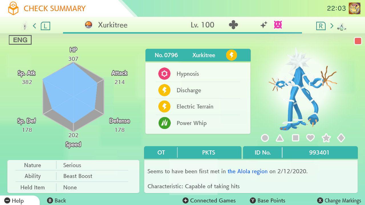 Shiny XURKITREE Pokémon HOME 6IV Competitive Battle Ready - Pokémon HOME digital Pokémon trade by PokeTradingShop