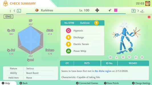 Shiny XURKITREE Pokémon HOME 6IV Competitive Battle Ready - Pokémon HOME digital Pokémon trade by PokeTradingShop