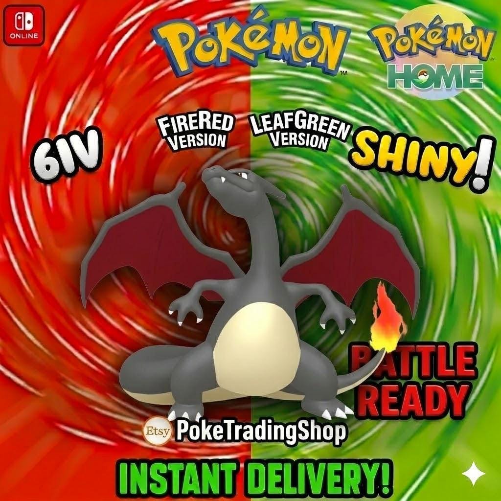 SHINY CHARIZARD Pokémon FireRed LeafGreen 6IV Competitive Battle Ready - Pokémon HOME digital Pokémon trade by