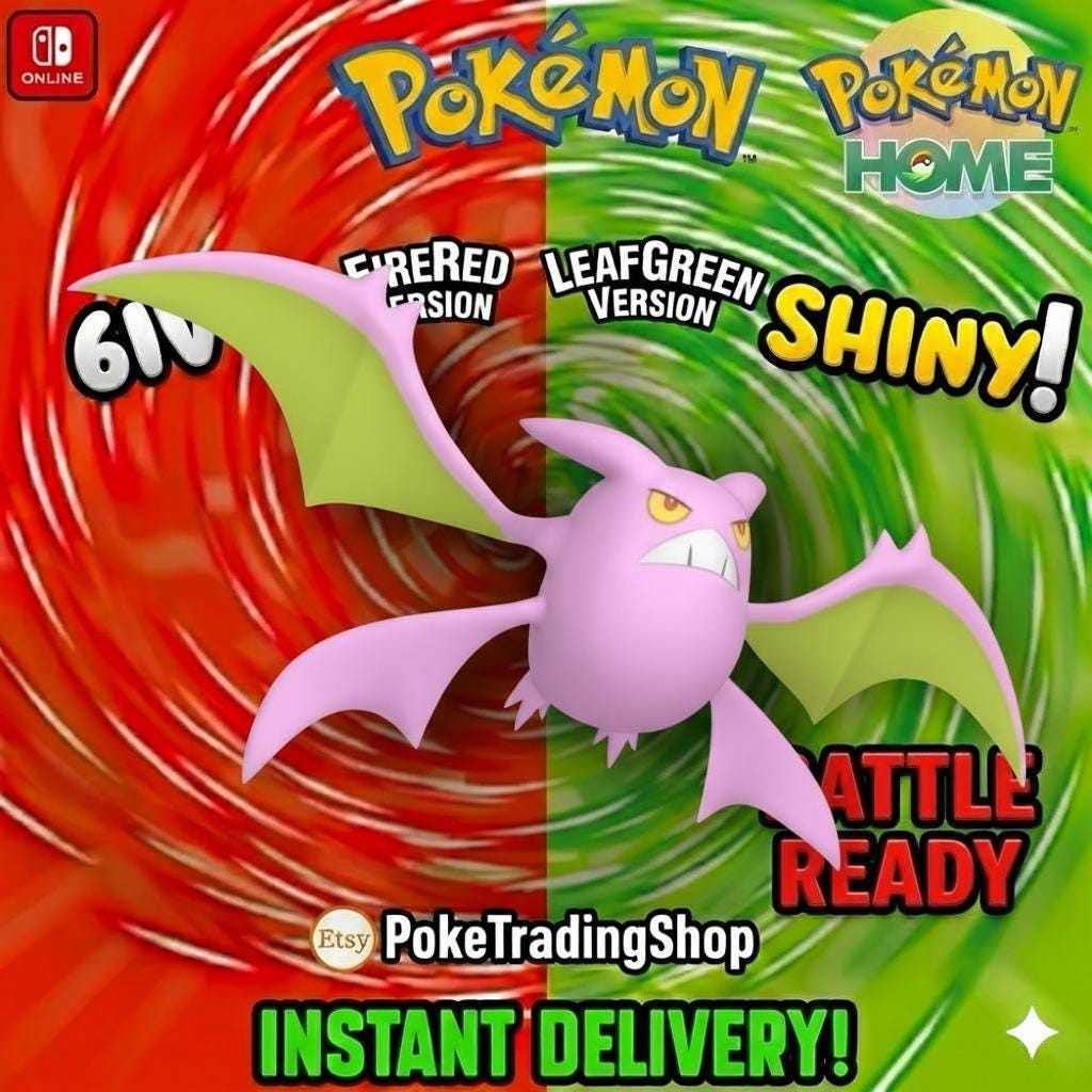 SHINY CROBAT Pokémon FireRed LeafGreen 6IV Competitive Battle Ready - Pokémon HOME digital Pokémon trade by PokeTradingShop