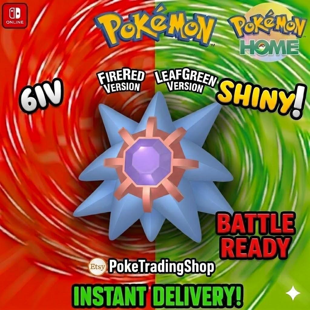 SHINY STARMIE Pokémon FireRed LeafGreen 6IV Competitive Battle Ready - Pokémon HOME digital Pokémon trade by PokeTradingShop