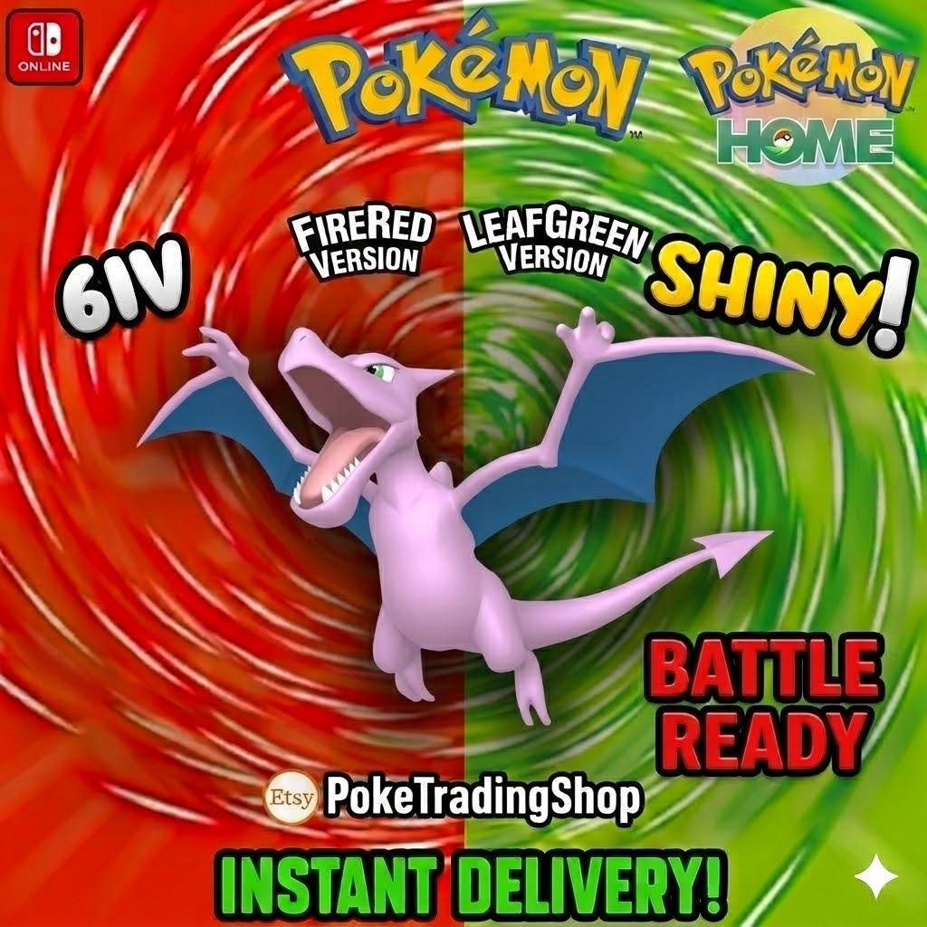 SHINY AERODACTYL Pokémon FireRed LeafGreen 6IV Competitive Battle Ready - Pokémon HOME digital Pokémon trade by