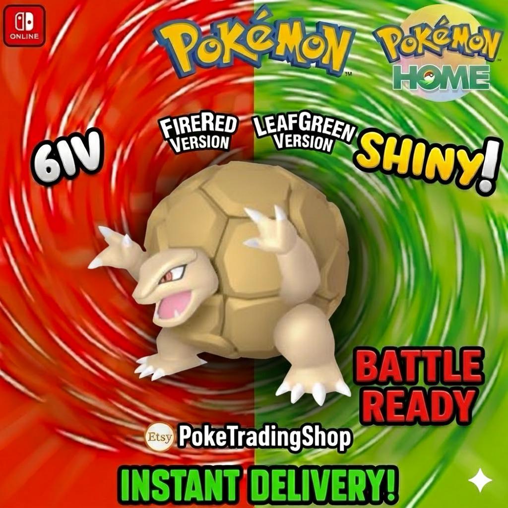 SHINY GOLEM Pokémon FireRed LeafGreen 6IV Competitive Battle Ready - Pokémon HOME digital Pokémon trade by PokeTradingShop
