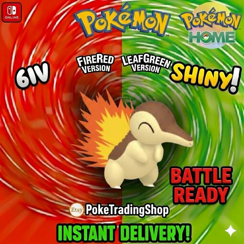 SHINY CYNDAQUIL Pokémon FireRed LeafGreen 6IV Competitive Battle Ready - Pokémon HOME digital Pokémon trade by