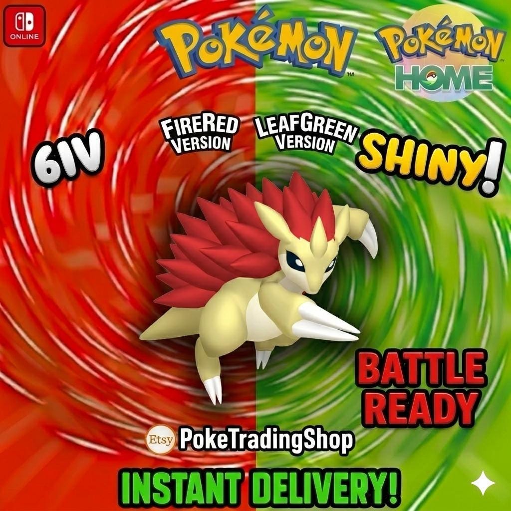 SHINY SANDSLASH Pokémon FireRed LeafGreen 6IV Competitive Battle Ready - Pokémon HOME digital Pokémon trade by