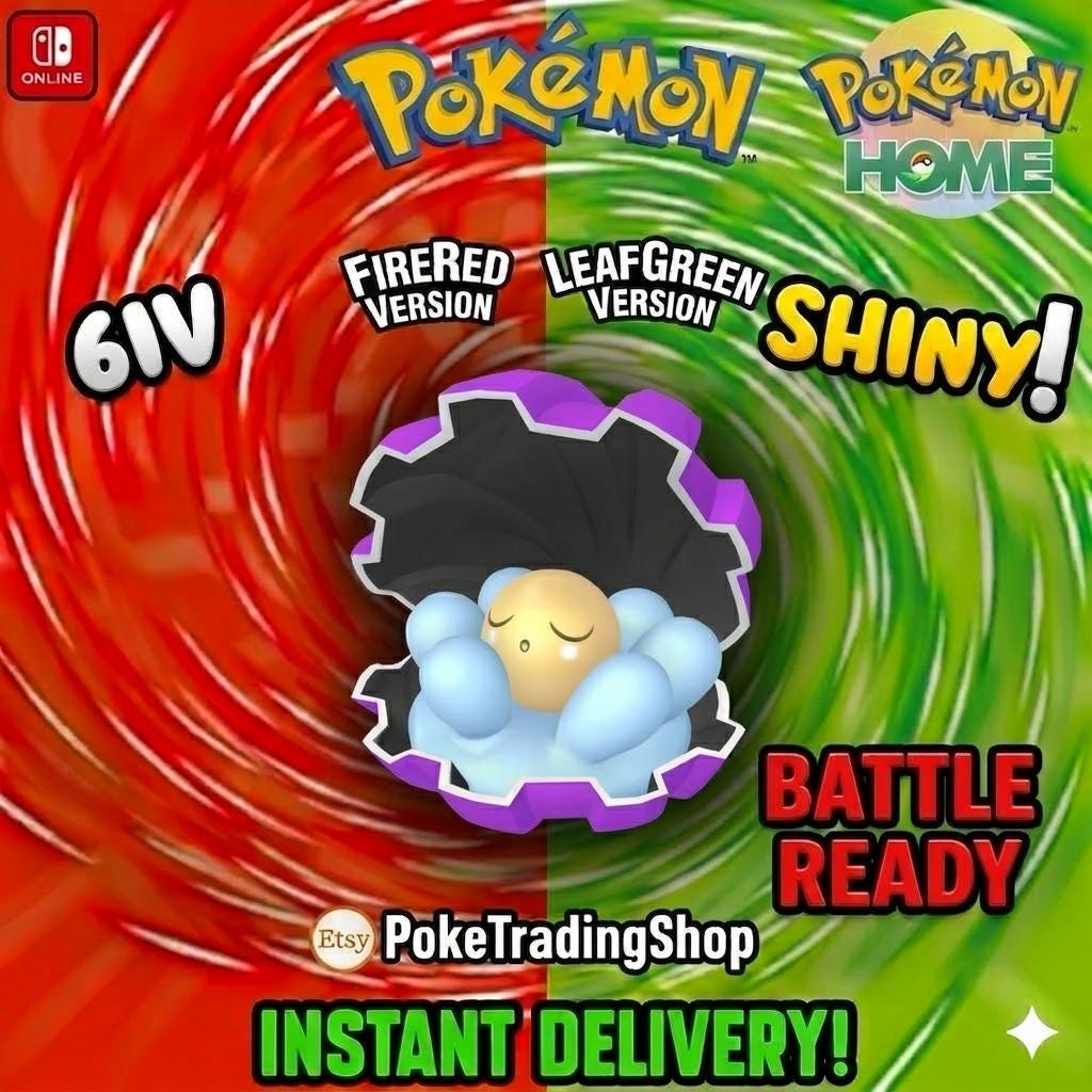 SHINY CLAMPERL Pokémon FireRed LeafGreen 6IV Competitive Battle Ready - Pokémon HOME digital Pokémon trade by PokeTradingShop