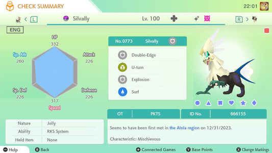 Shiny SILVALLY Pokémon HOME 6IV Competitive Battle Ready - Pokémon Scarlet & Violet digital Pokémon trade by PokeTradingShop