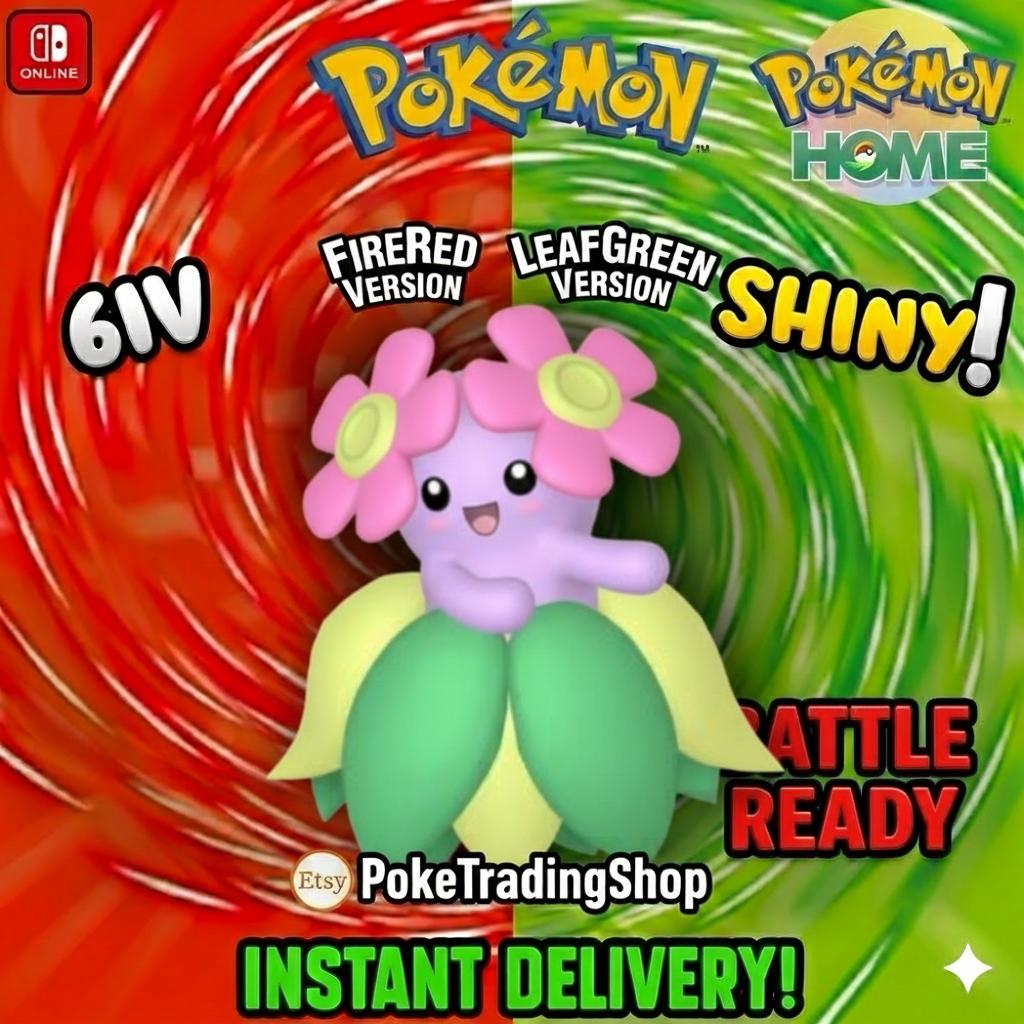 SHINY BELLOSSOM Pokémon FireRed LeafGreen 6IV Competitive Battle Ready - Pokémon HOME digital Pokémon trade by