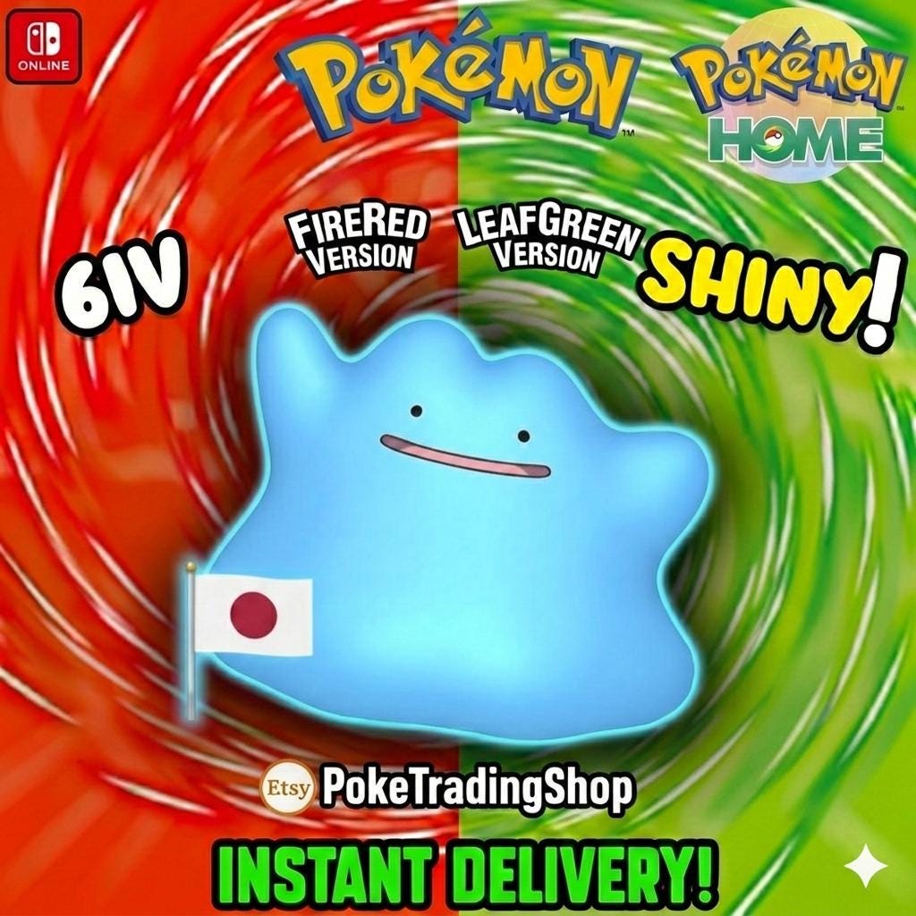 Pokémon FIRERED LEAFGREEN Authentic Japanese Masuda Breeding Shiny Ditto Pokemon - Pokémon HOME digital Pokémon trade by