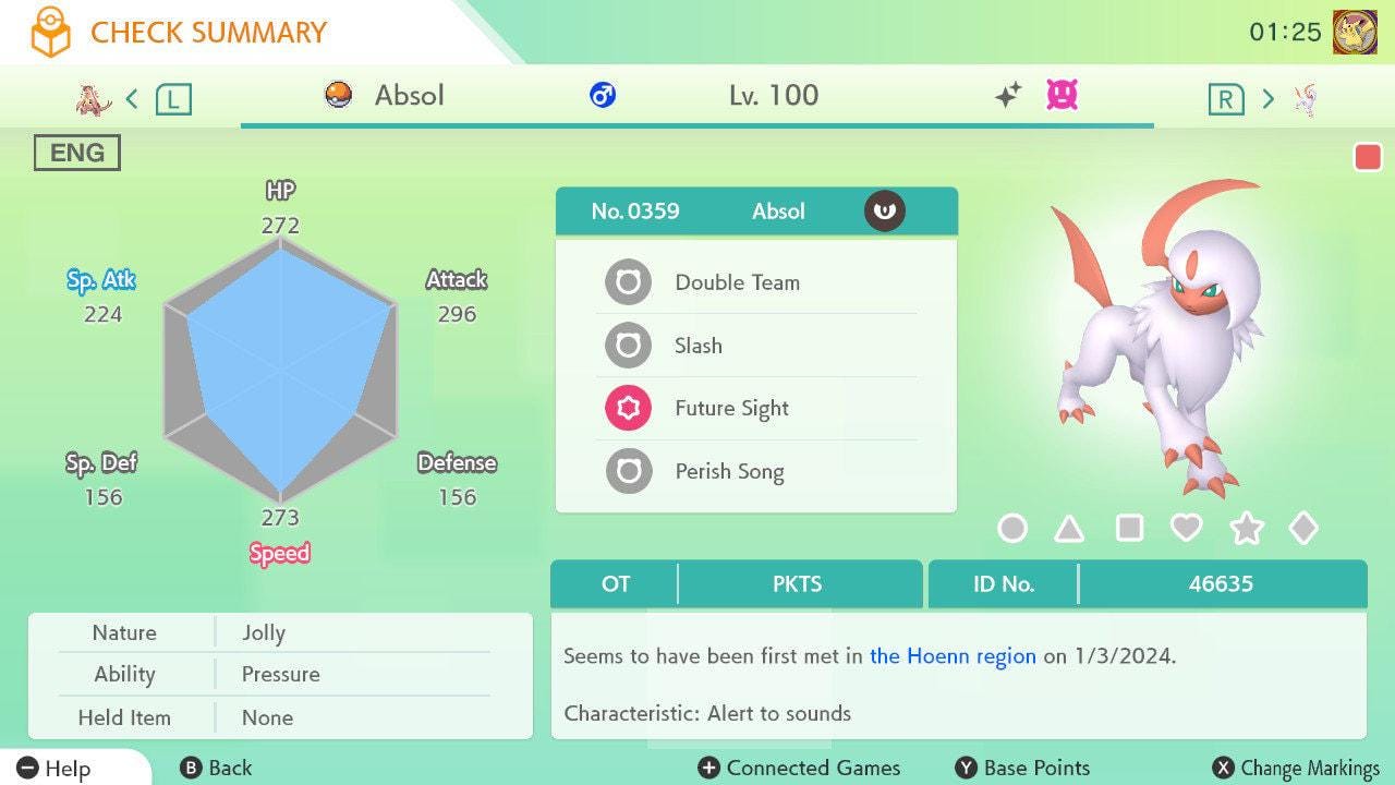 Shiny ABSOL Pokémon HOME 6IV Competitive Battle Ready - Pokémon Scarlet & Violet digital Pokémon trade by PokeTradingShop
