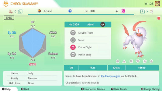 Shiny ABSOL Pokémon HOME 6IV Competitive Battle Ready - Pokémon Scarlet & Violet digital Pokémon trade by PokeTradingShop