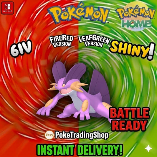 SHINY SWAMPERT Pokémon FireRed LeafGreen 6IV Competitive Battle Ready - Pokémon HOME digital Pokémon trade by PokeTradingShop