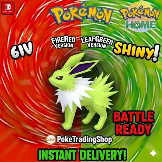 SHINY JOLTEON Pokémon FireRed LeafGreen 6IV Competitive Battle Ready - Pokémon HOME digital Pokémon trade by PokeTradingShop