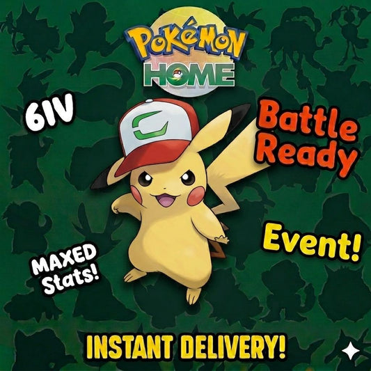 Pokemon Home ASH PIKACHU EVENT Partner Cap 6IV Pokemon Scarlet Violet Pokemon - Pokémon Scarlet & Violet digital Pokémon