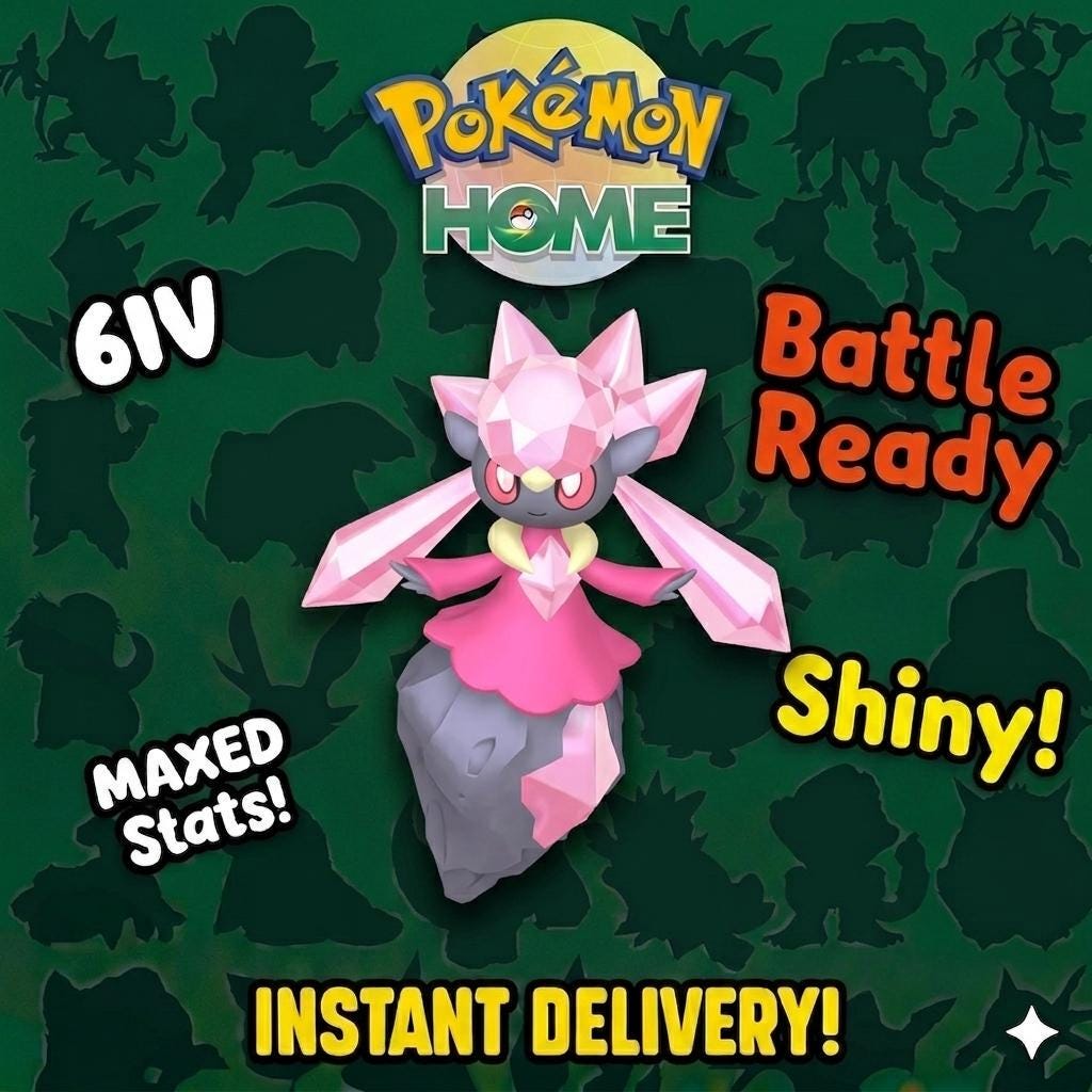Shiny DIANCIE Pokémon HOME 6IV Competitive Battle Ready - Pokémon Scarlet & Violet digital Pokémon trade by PokeTradingShop