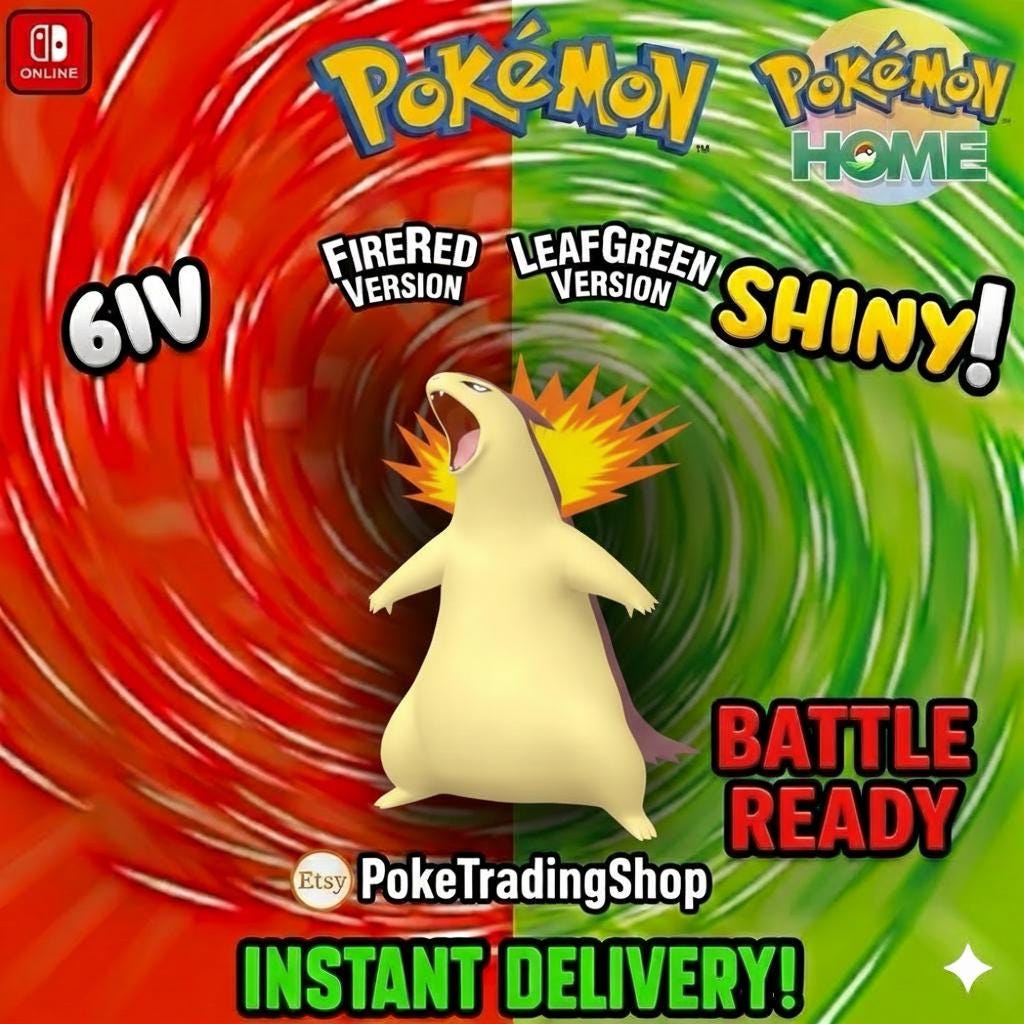 SHINY TYPLHOSION Pokémon FireRed LeafGreen 6IV Competitive Battle Ready - Pokémon HOME digital Pokémon trade by