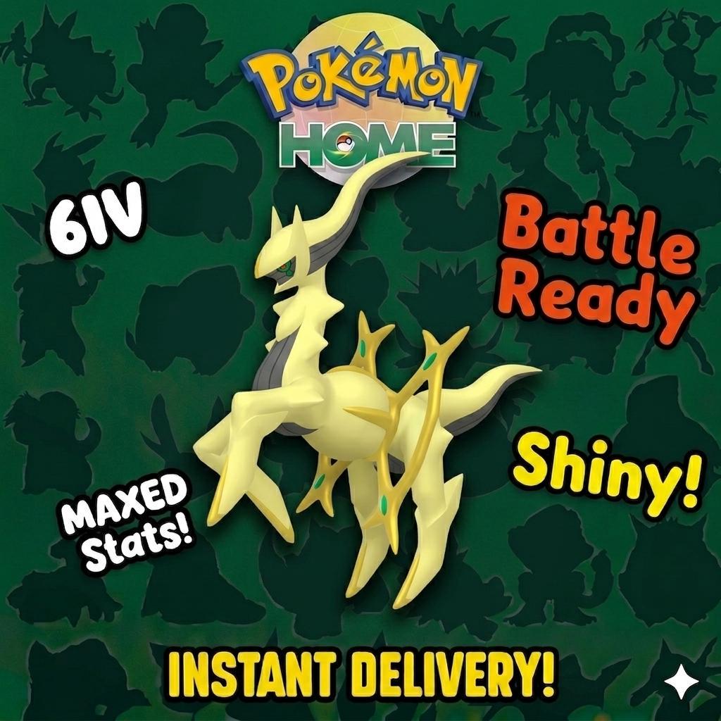 Shiny ARCEUS Pokémon HOME 6IV Competitive Battle Ready - Pokémon Scarlet & Violet digital Pokémon trade by PokeTradingShop