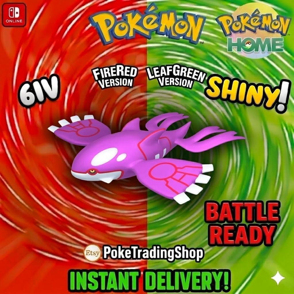 SHINY KYOGRE Pokémon FireRed LeafGreen 6IV Competitive Battle Ready - Pokémon HOME digital Pokémon trade by PokeTradingShop