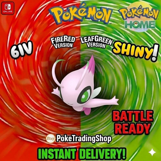 SHINY CELEBI Pokémon FireRed LeafGreen 6IV Competitive Battle Ready - Pokémon HOME digital Pokémon trade by PokeTradingShop