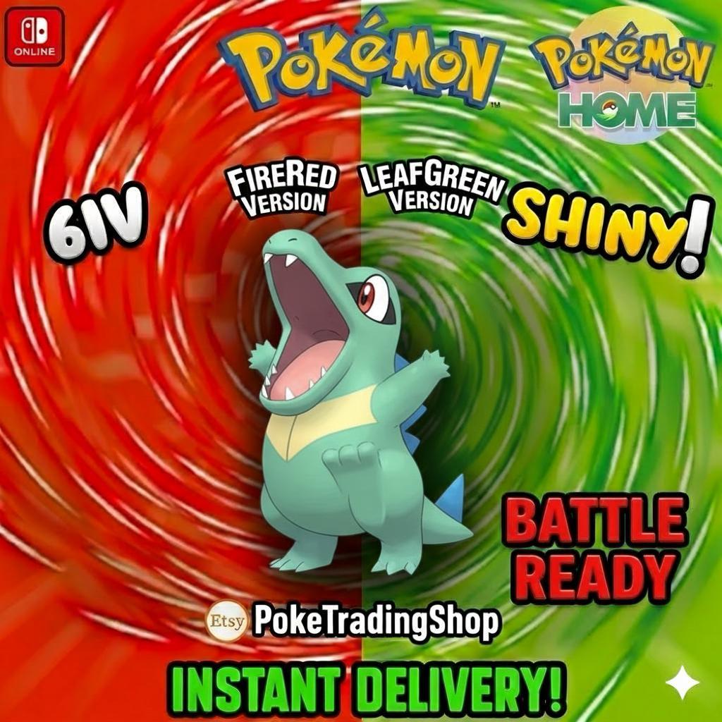 SHINY TOTODILE Pokémon FireRed LeafGreen 6IV Competitive Battle Ready - Pokémon HOME digital Pokémon trade by PokeTradingShop