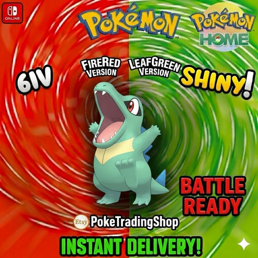 SHINY TOTODILE Pokémon FireRed LeafGreen 6IV Competitive Battle Ready - Pokémon HOME digital Pokémon trade by PokeTradingShop
