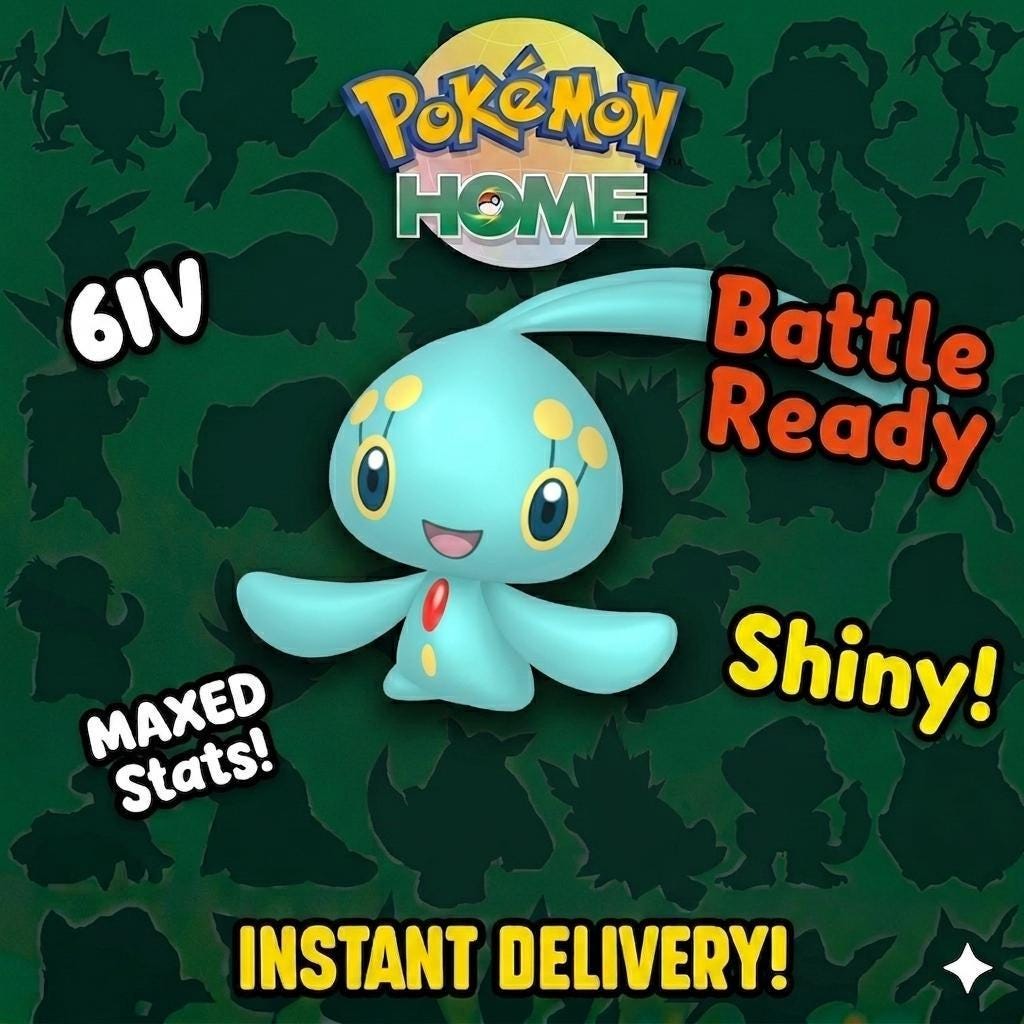 Shiny MANAPHY Pokémon HOME 6IV Competitive Battle Ready - Pokémon Scarlet & Violet digital Pokémon trade by PokeTradingShop
