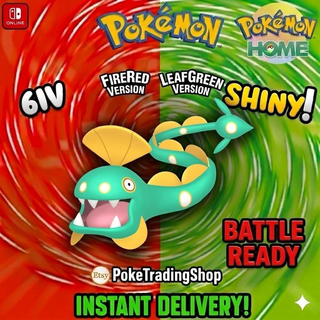 SHINY HUNTAIL Pokémon FireRed LeafGreen 6IV Competitive Battle Ready - Pokémon HOME digital Pokémon trade by PokeTradingShop