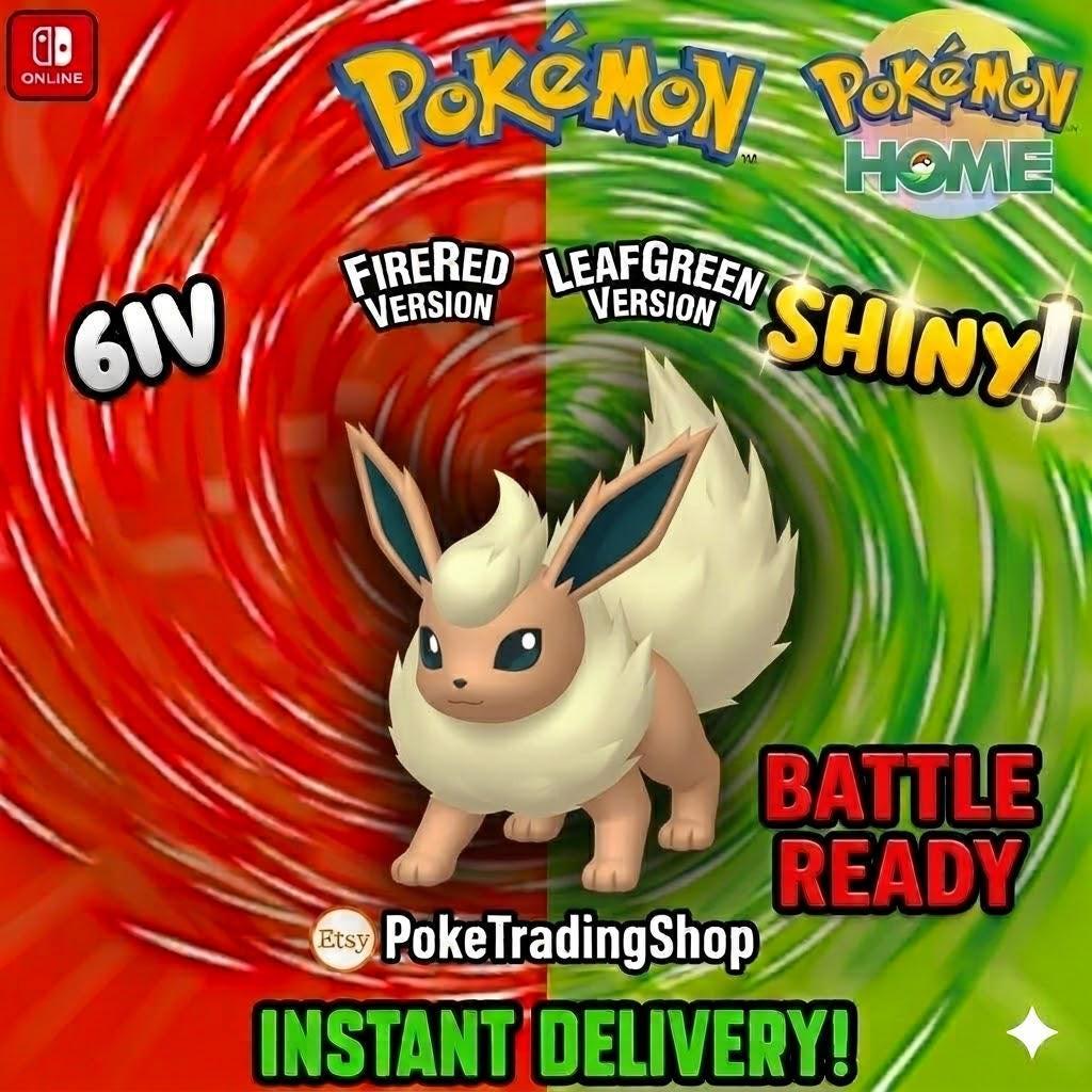 SHINY FLAREON Pokémon FireRed LeafGreen 6IV Competitive Battle Ready - Pokémon HOME digital Pokémon trade by PokeTradingShop