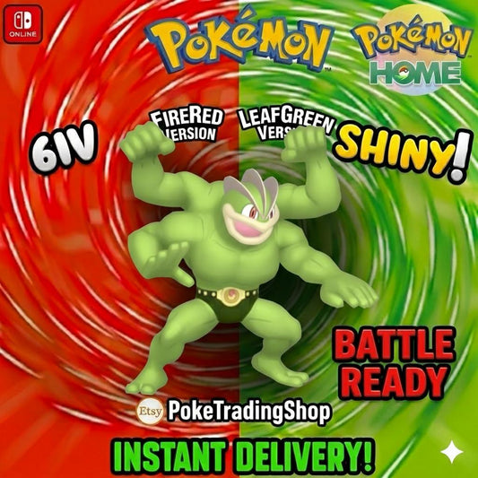 SHINY MACHAMP Pokémon FireRed LeafGreen 6IV Competitive Battle Ready - Pokémon HOME digital Pokémon trade by PokeTradingShop