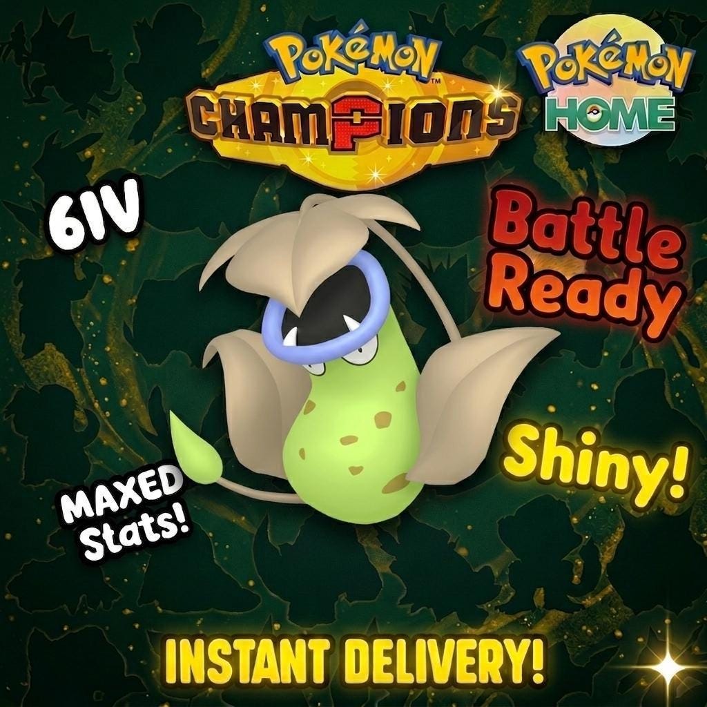 Shiny Victreebel Pokémon Champions 6IV Competitive Battle Ready - Pokémon HOME digital Pokémon trade by PokeTradingShop