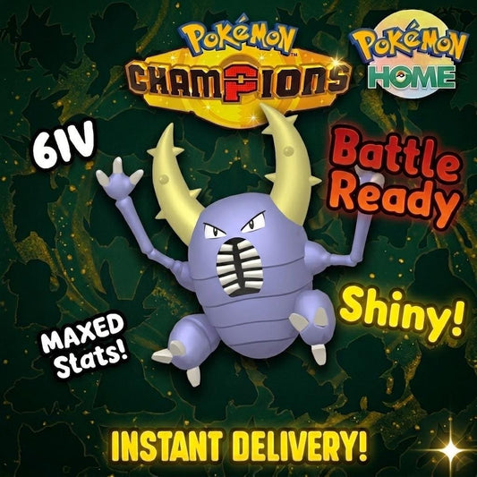 Shiny Pinsir Pokémon Champions 6IV Competitive Battle Ready - Pokémon HOME digital Pokémon trade by PokeTradingShop