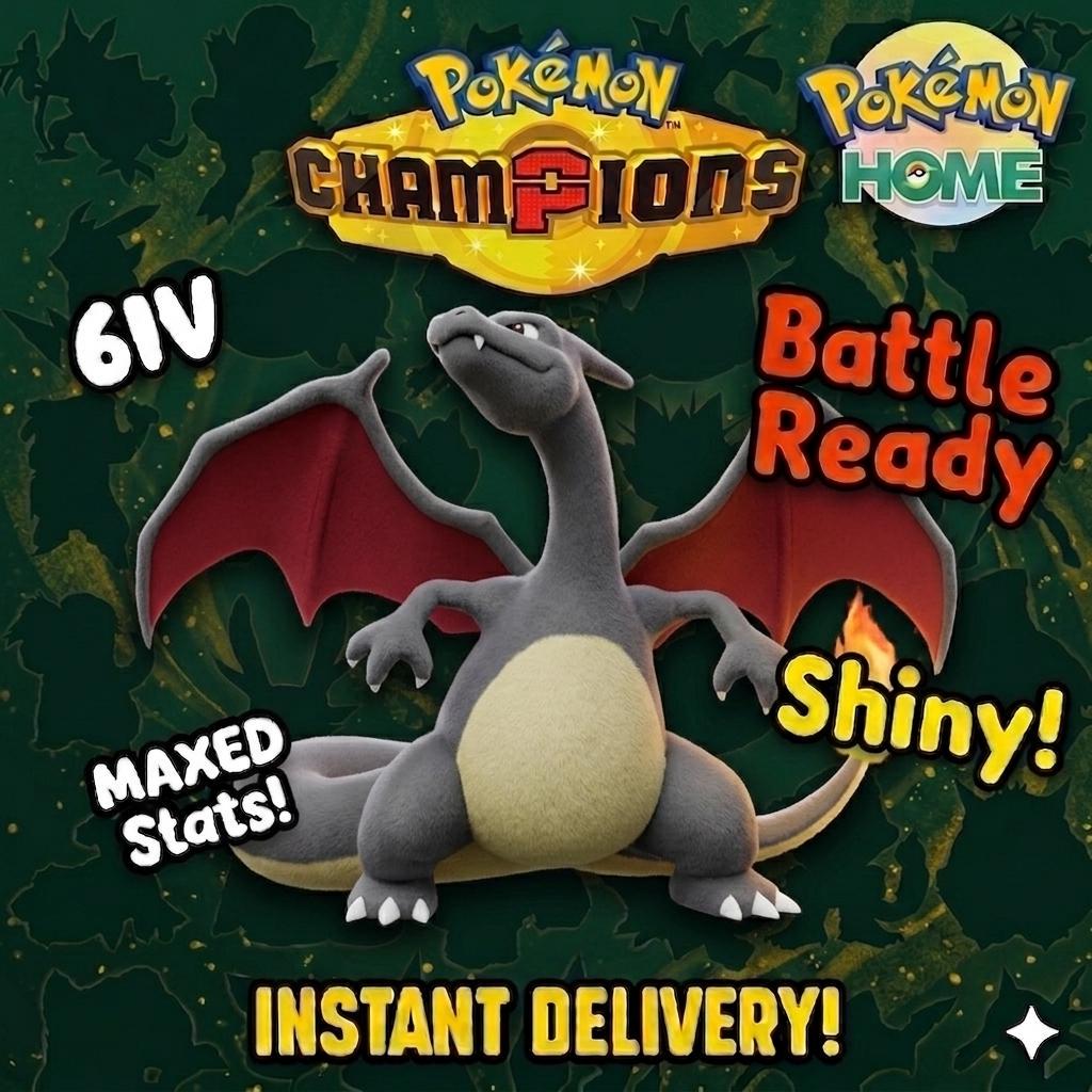 Shiny Charizard Pokémon Champions 6IV Competitive Battle Ready - Pokémon HOME digital Pokémon trade by PokeTradingShop
